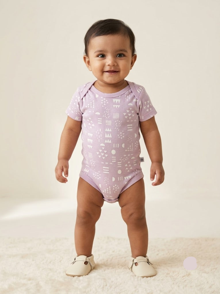 Baby's rompers - lav shapes