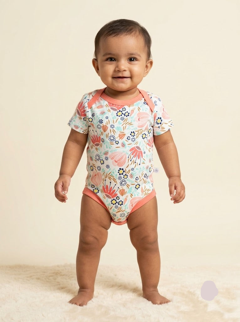 Baby's rompers - mixed flower
