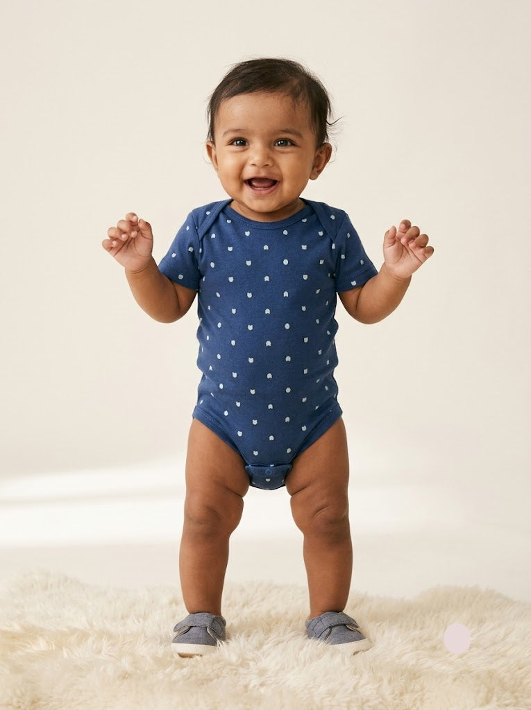 Baby's rompers - navy elements