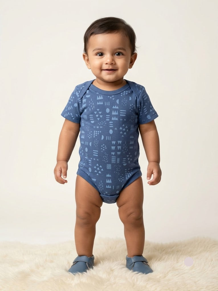 Baby's rompers - navy shapes