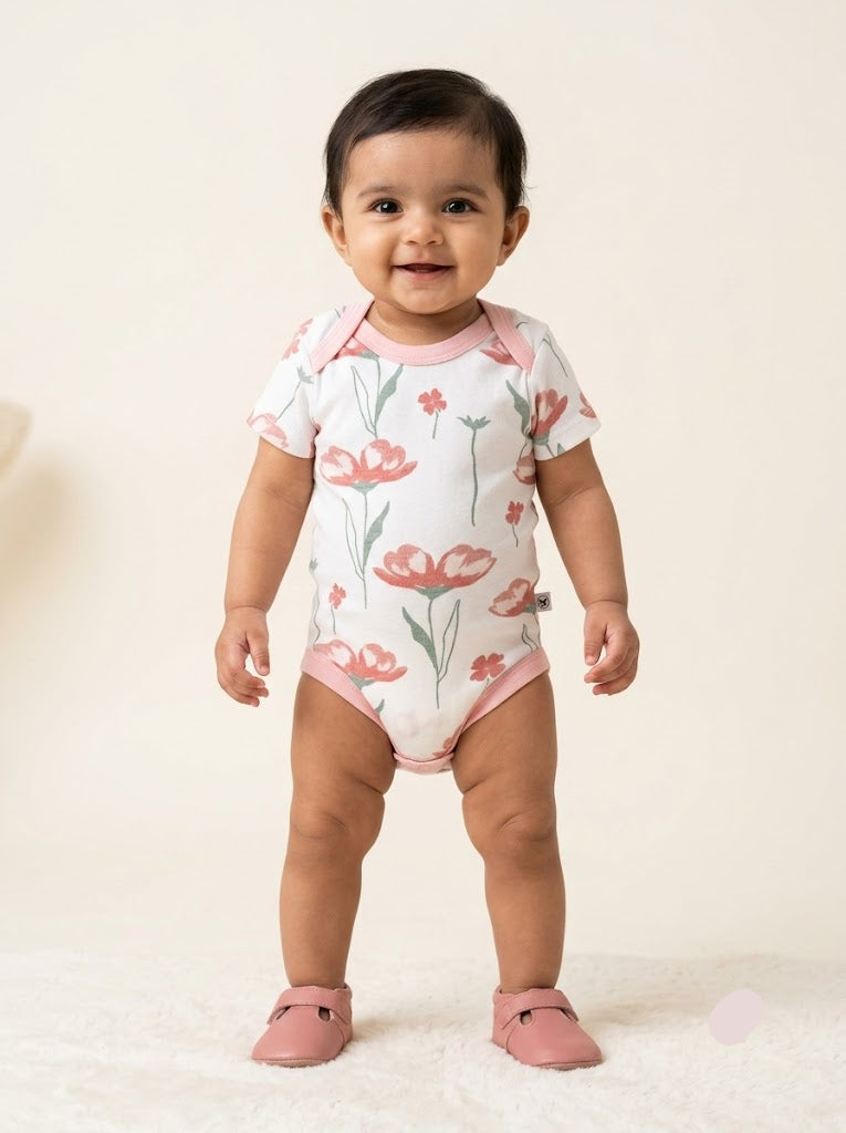 Baby's rompers - pink blossom plant