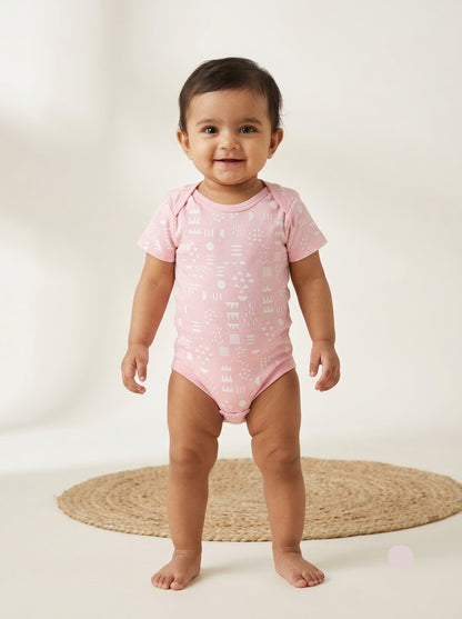 Baby's rompers - pink shapes