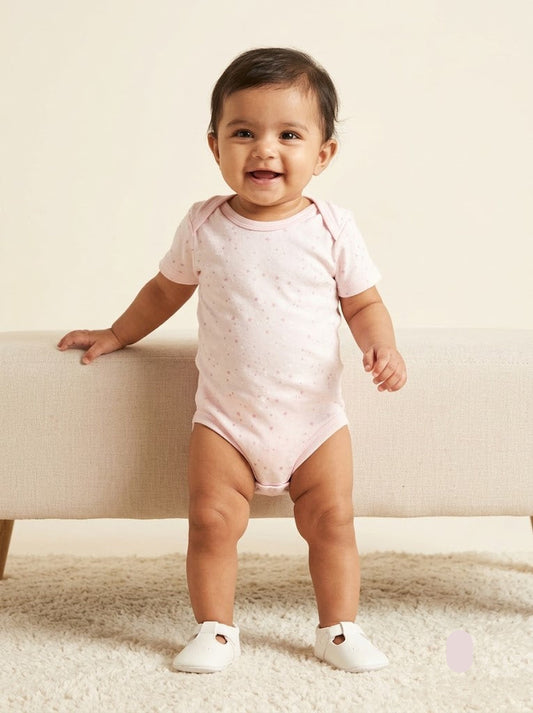 Baby's rompers - pink stars