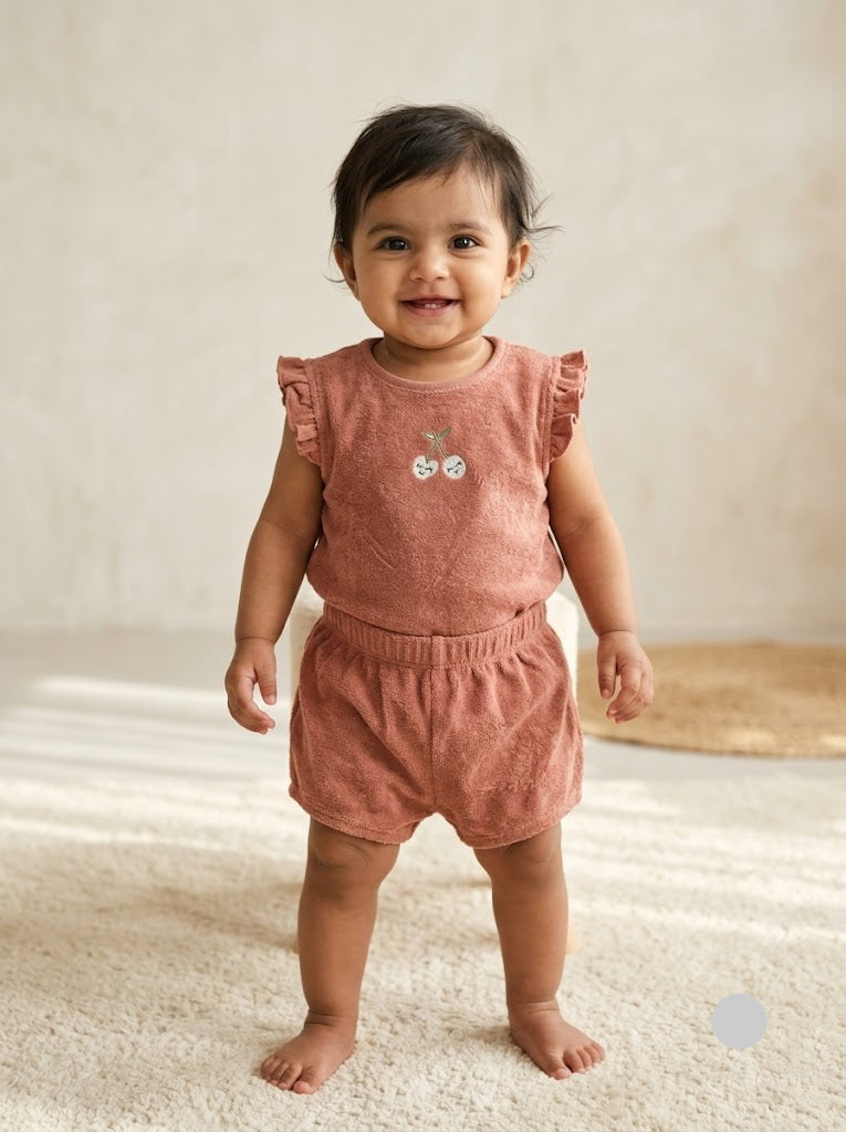 Baby's short set - brown