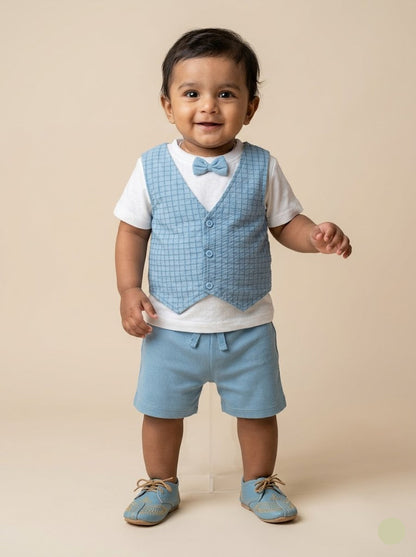 Baby's shorts set - blue coat