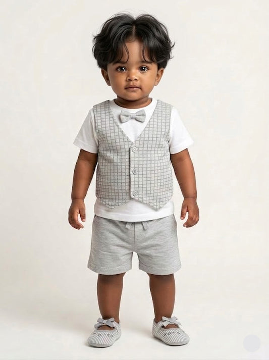 Baby's shorts set - grey coat