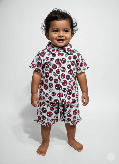 Baby's shorts set - red spidy