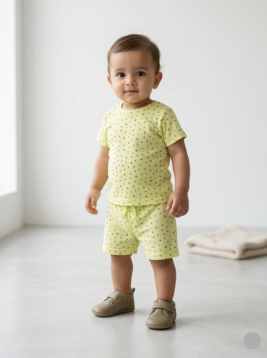 Baby's shorts set - y/g dots