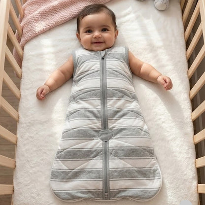 Baby's sleeping bag - grey stripess