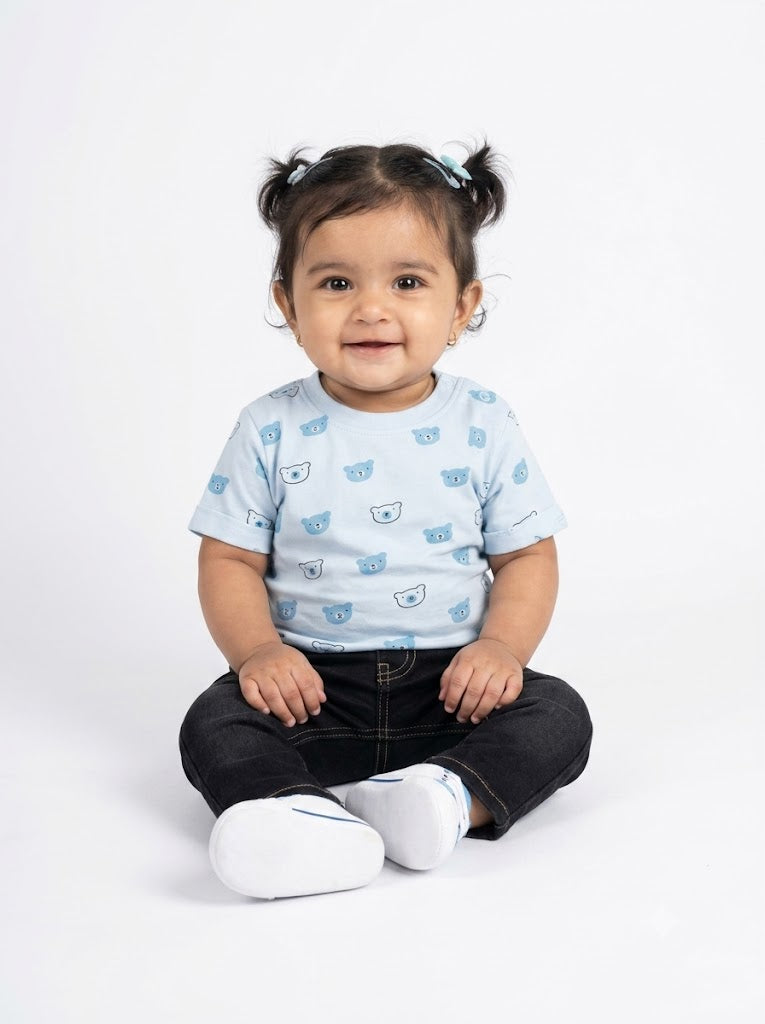 Baby's t-shirt - blue bear face