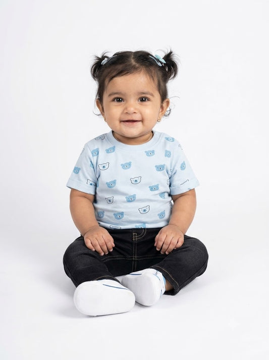 Baby's t-shirt - blue bear face