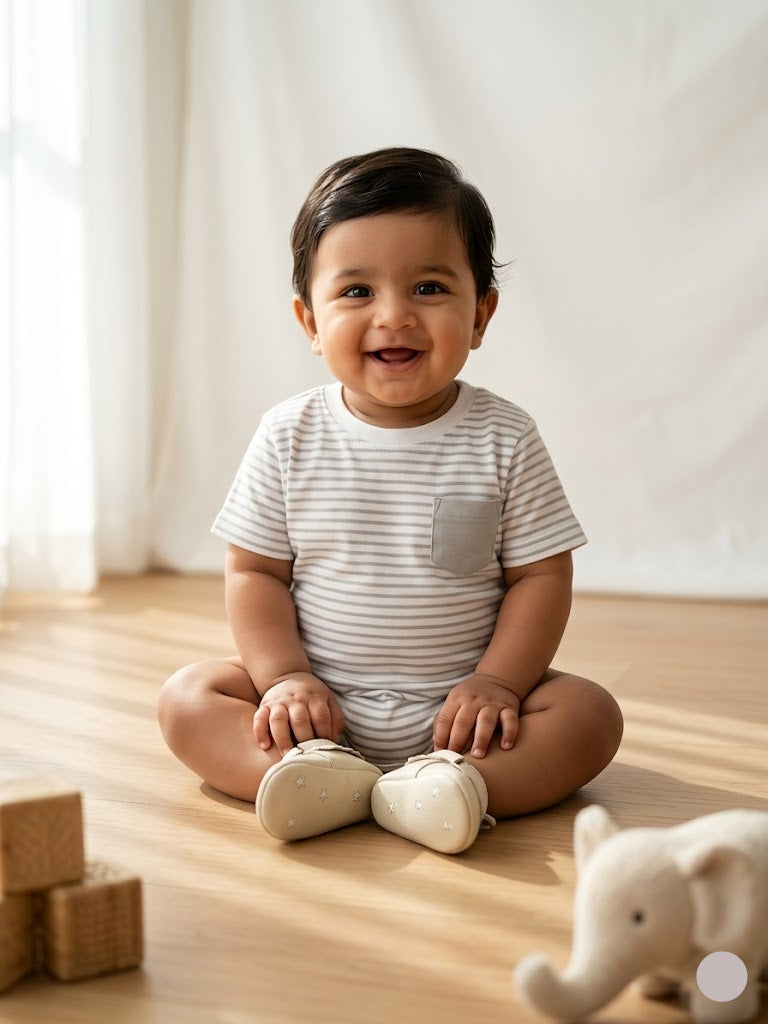 Baby's t-shirt - grey stripes
