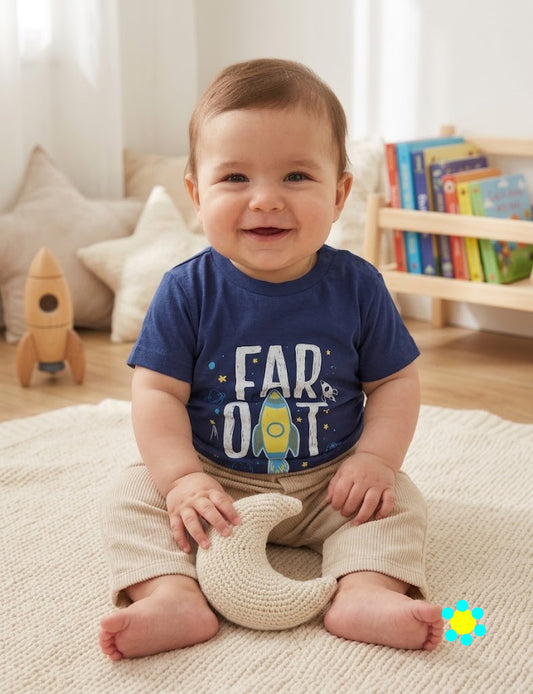 Baby's t-shirt - navy oat