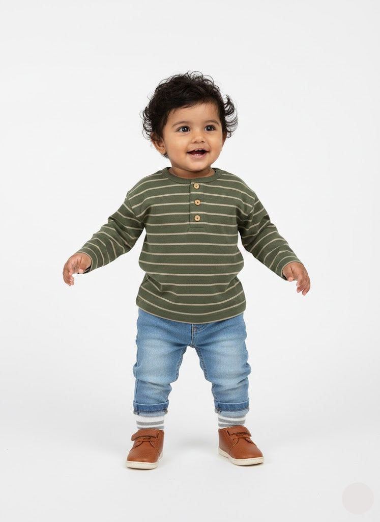 Baby's t-shirt - stripes green