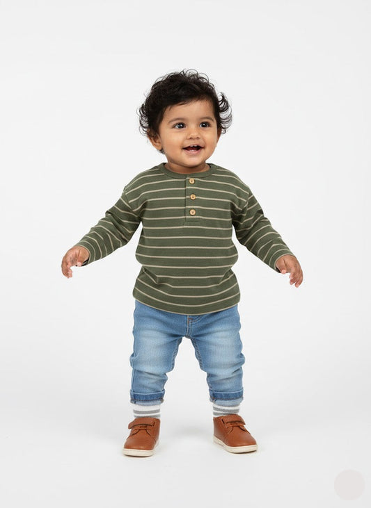Baby's t-shirt - stripes green