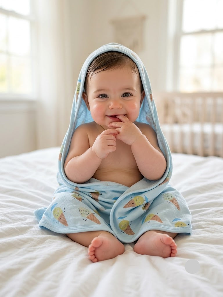 Baby's towel – blue ice