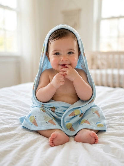 Baby's towel – blue ice