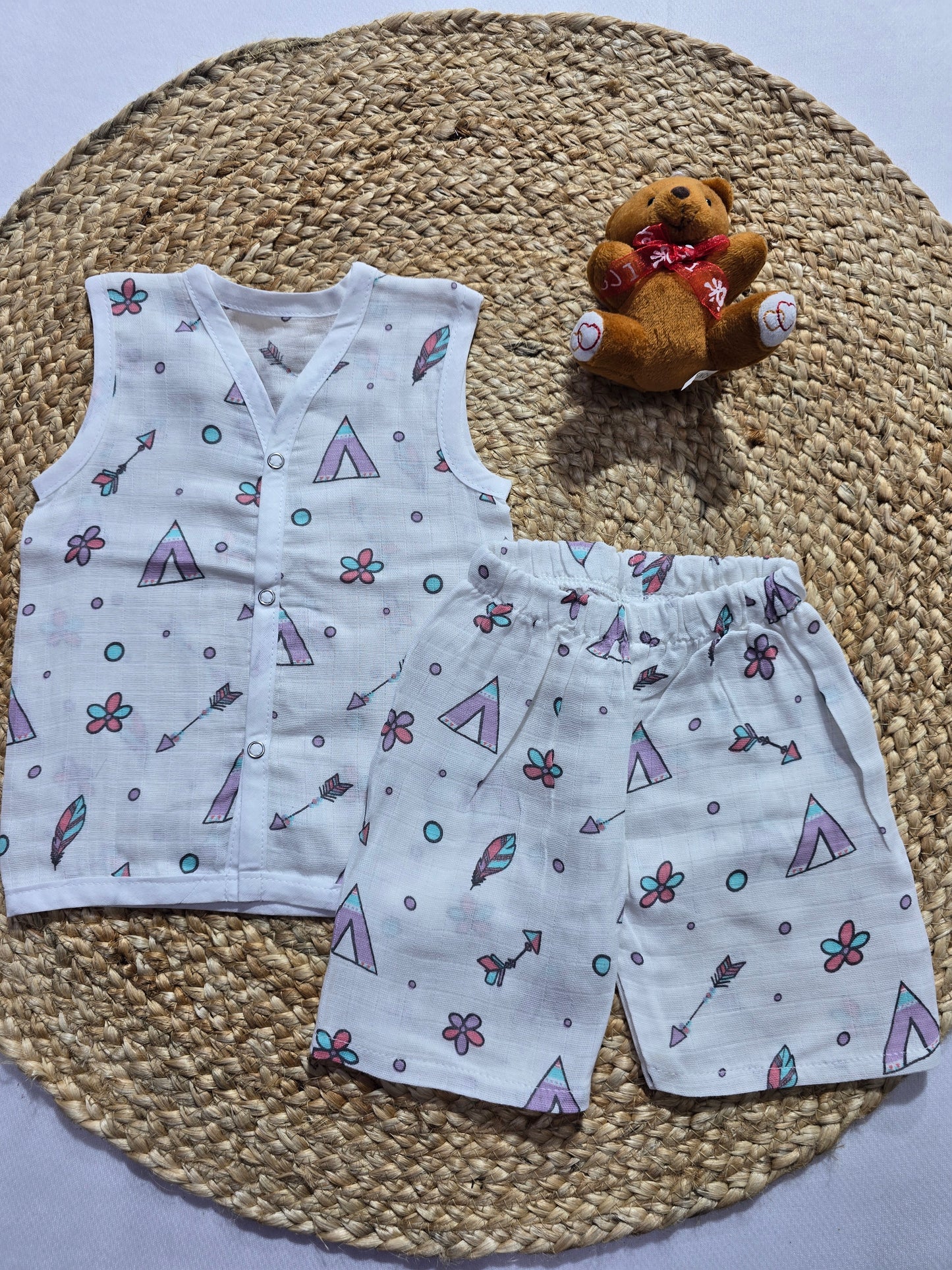 Baby's muslin Co-ord set- Arrow