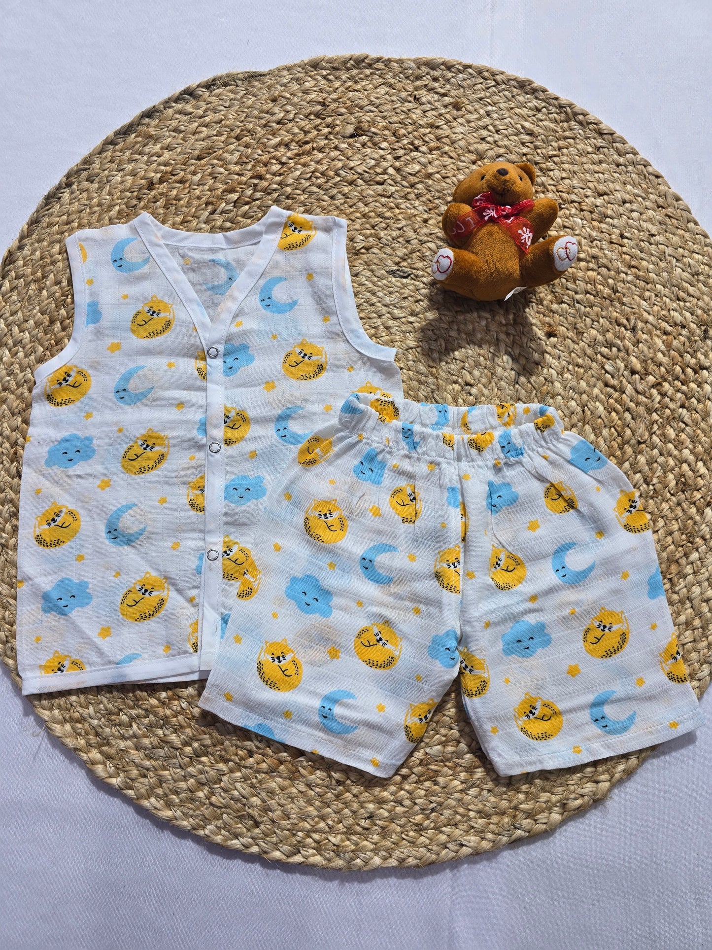 Baby's muslin Co-ord set - Cat