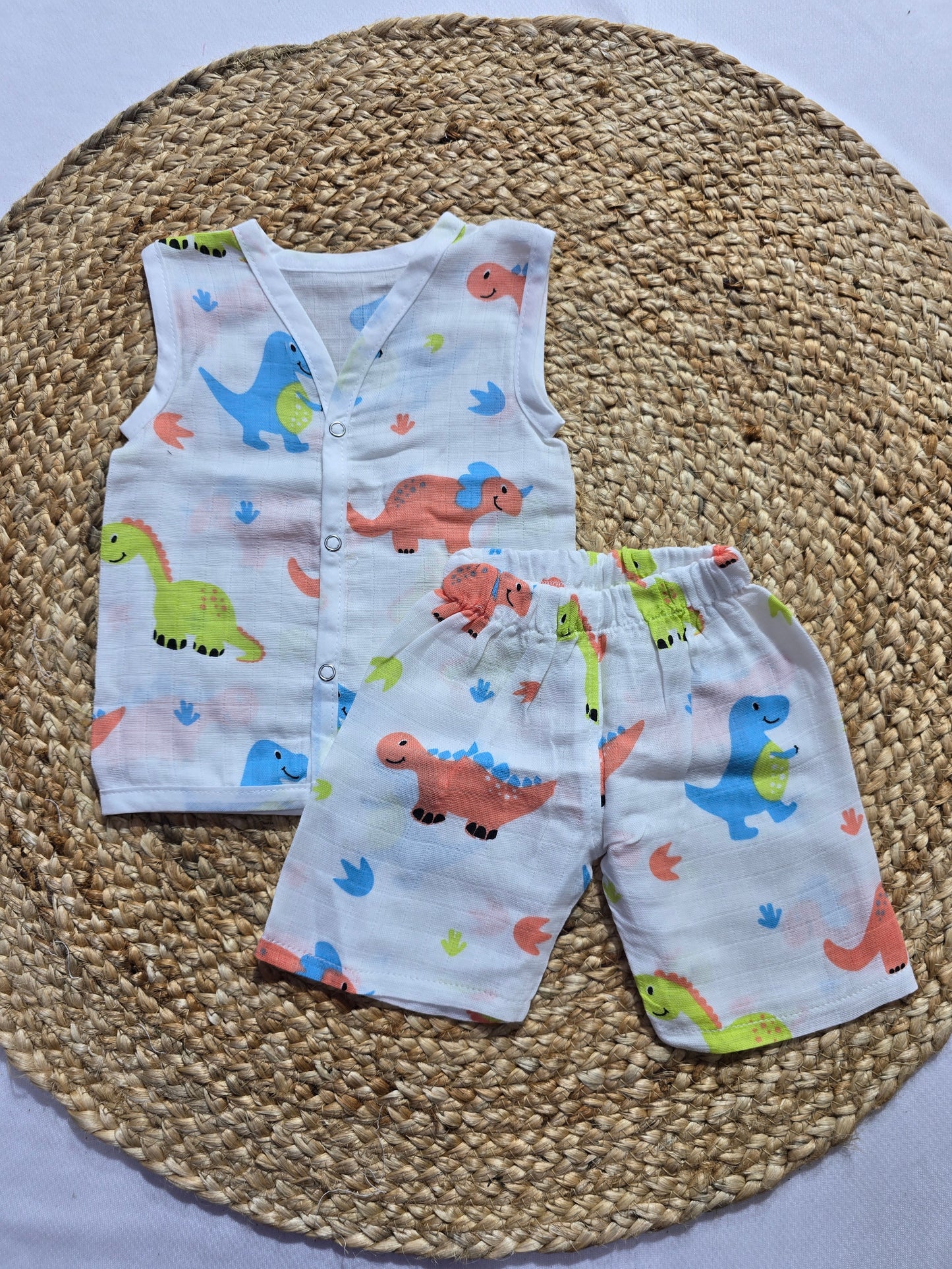 Baby's muslin Co-ord set - Dino