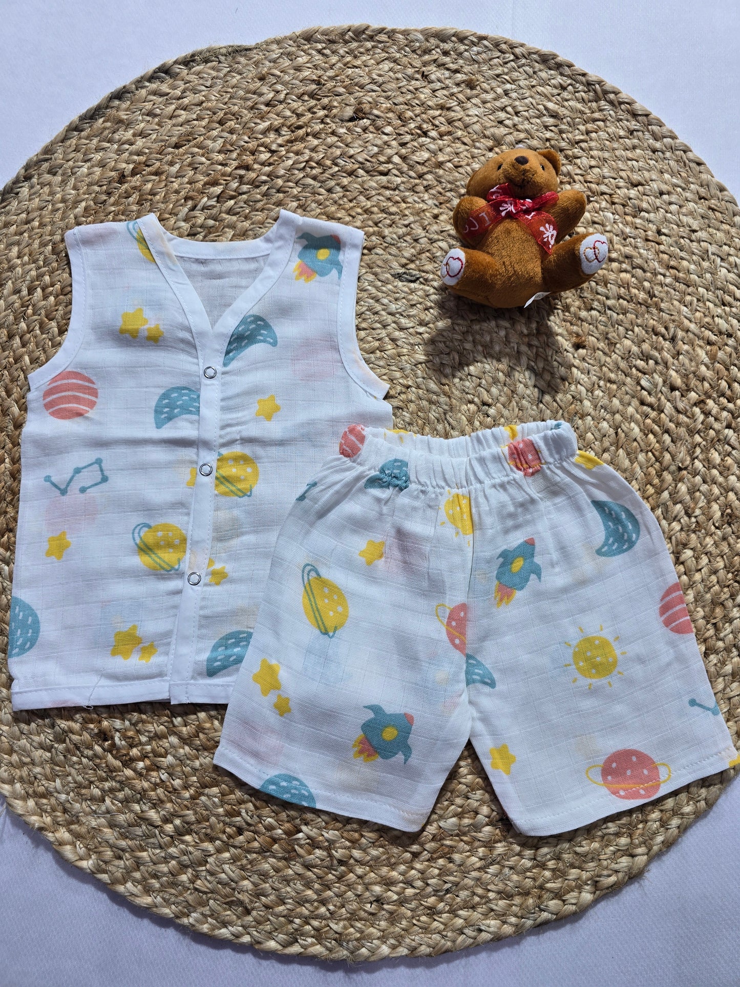 Baby's muslin Co-ord set- Rocket