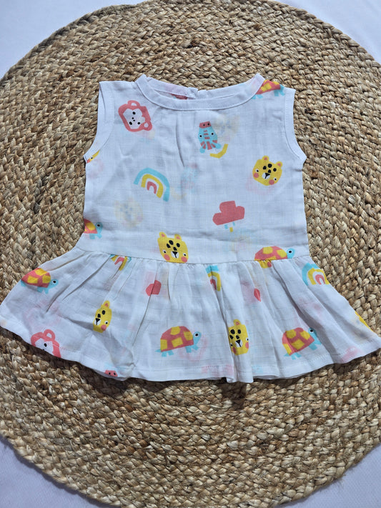 Baby's muslin frock button - Tortoise(orange)