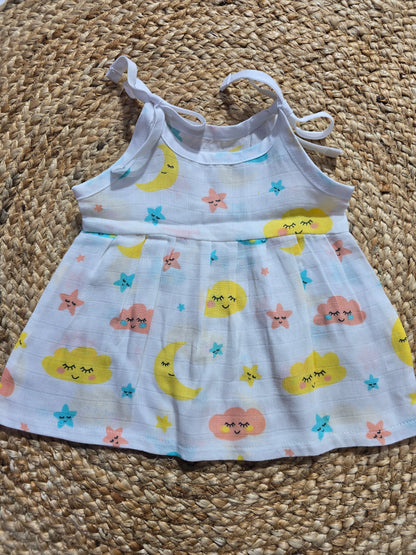 Baby's muslin frock knot - Cloud