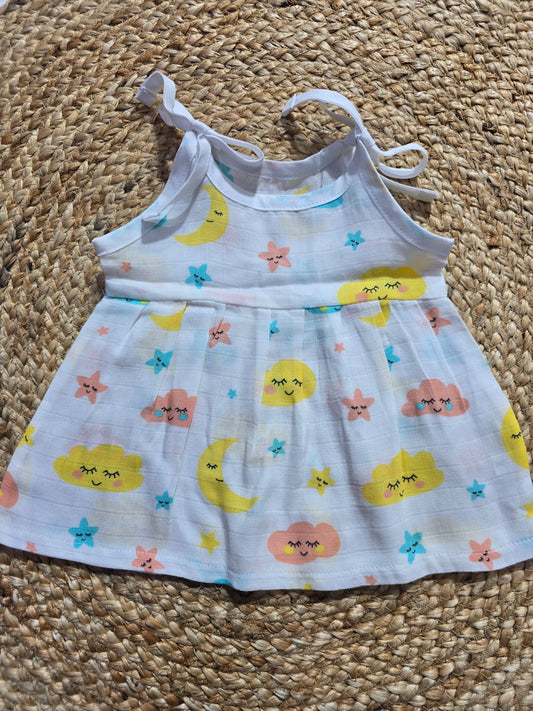 Baby's muslin frock knot - Cloud