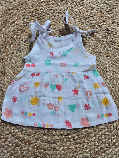 Baby's muslin frock knot -Heart