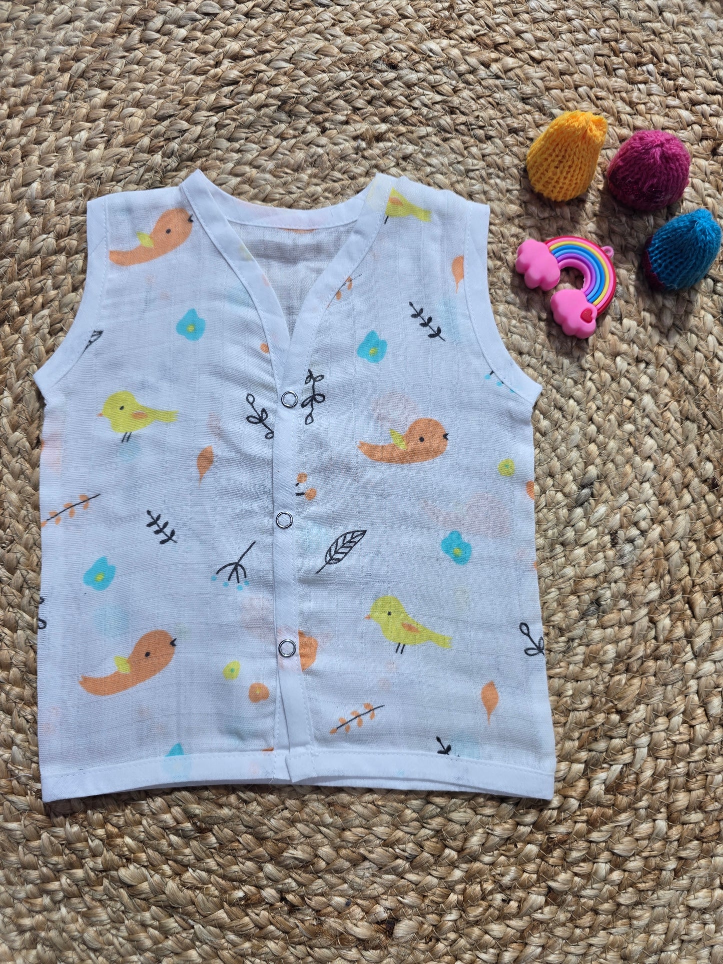 Baby's muslin jabla button - Bird