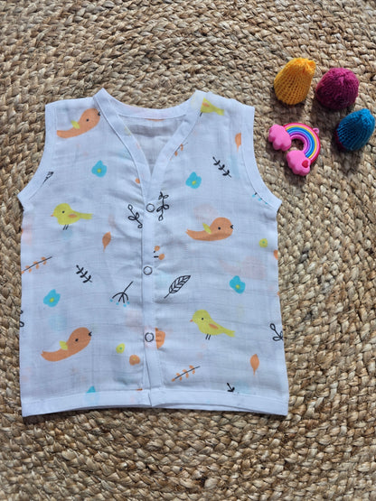 Baby's muslin jabla button - Bird