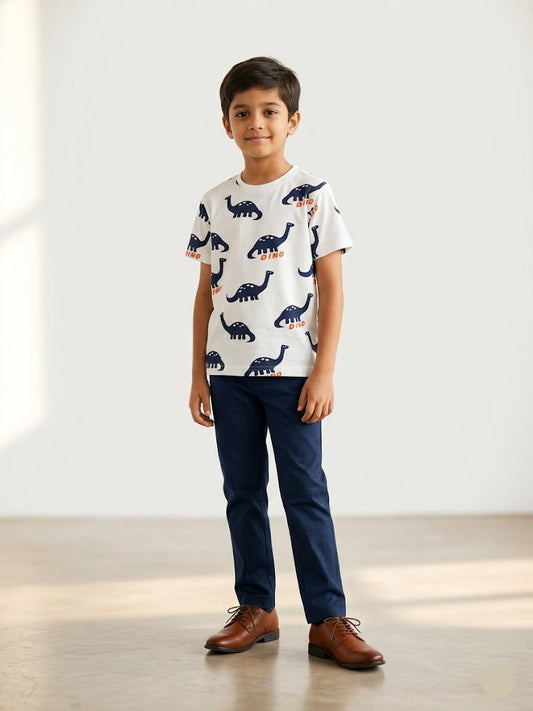 Boy's t-shirt - Navy dino