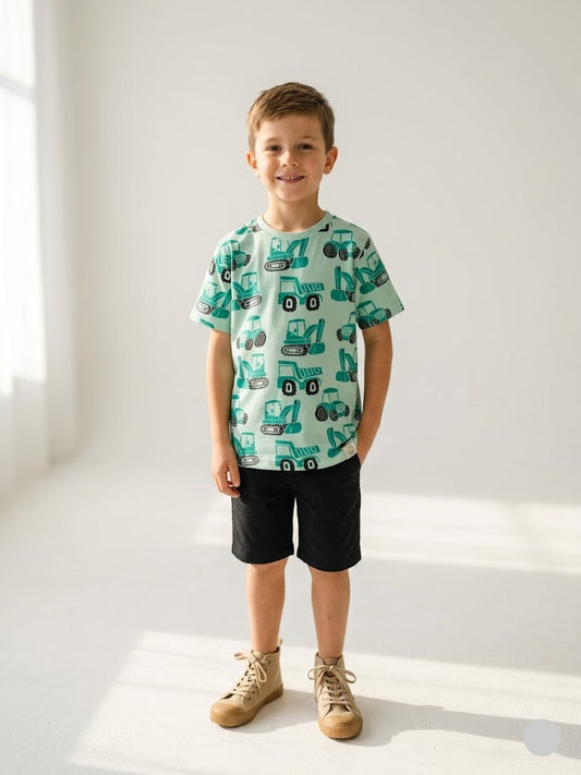 Boy's t-shirt - Green vehicle
