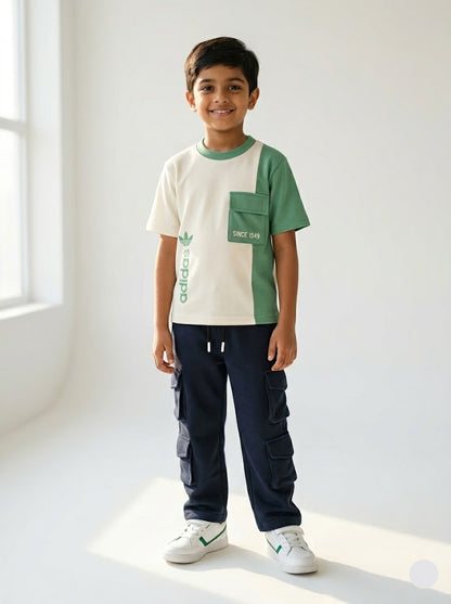 Boy's cargo pant set - green