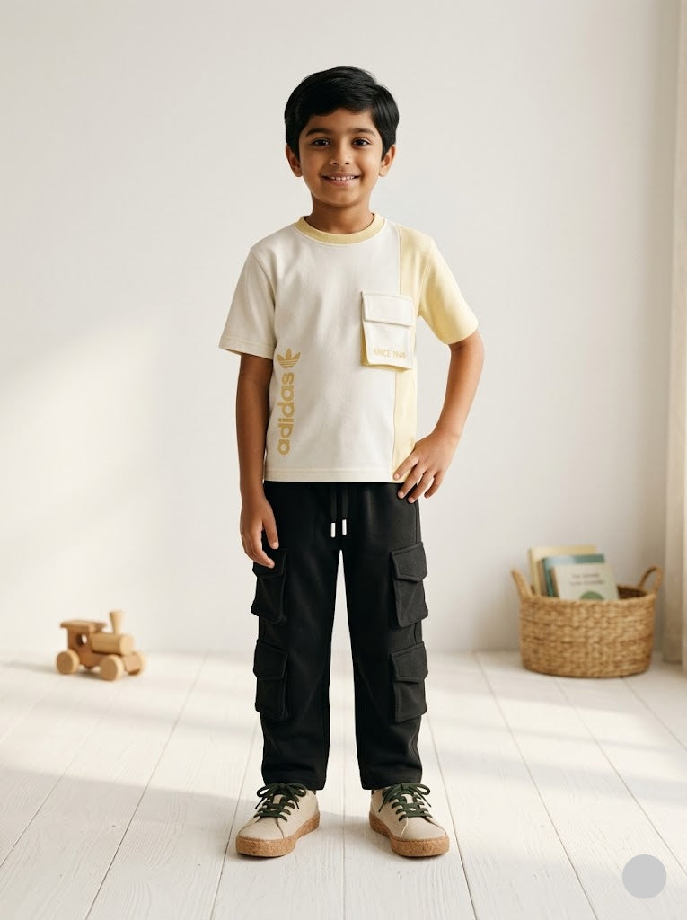Boy's cargo pant set - yellow