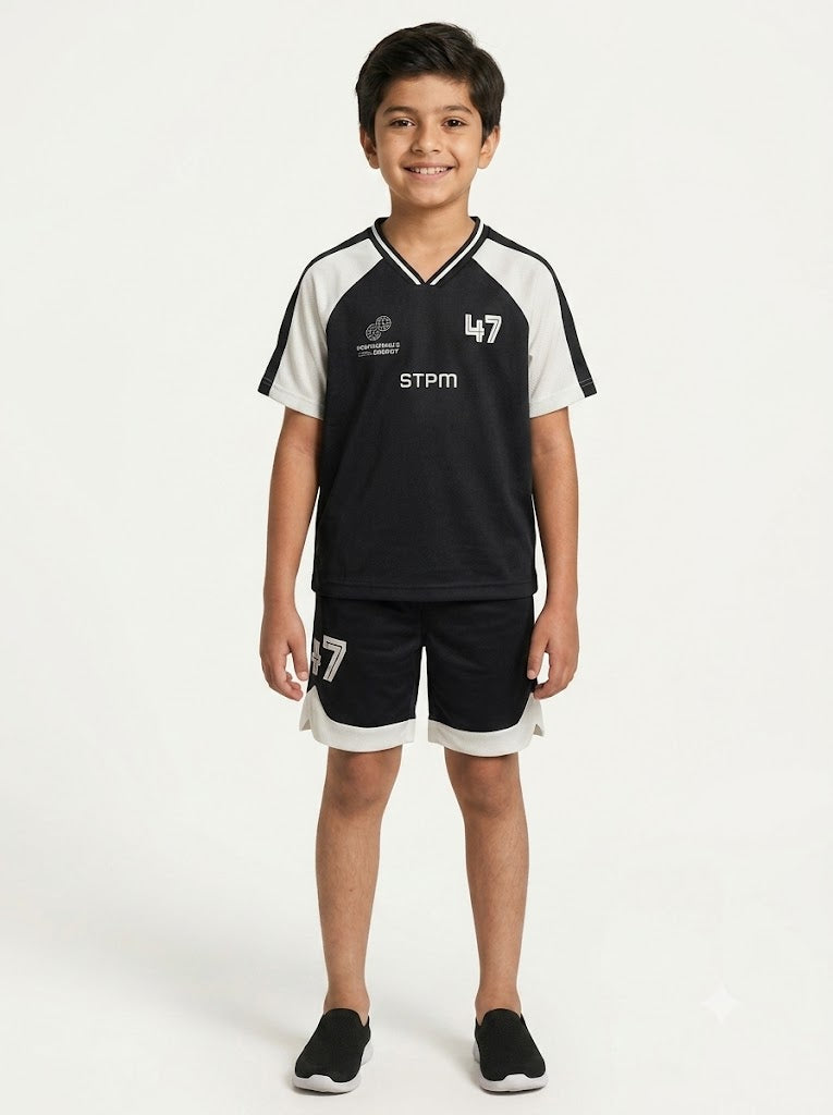 Boy's jersey short set - black