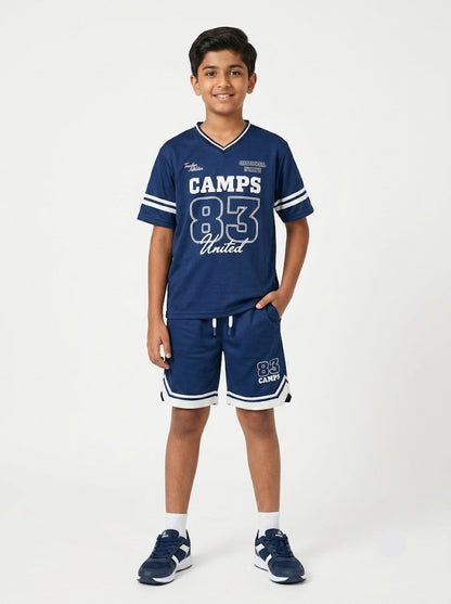 Boy's jersey short set - blue