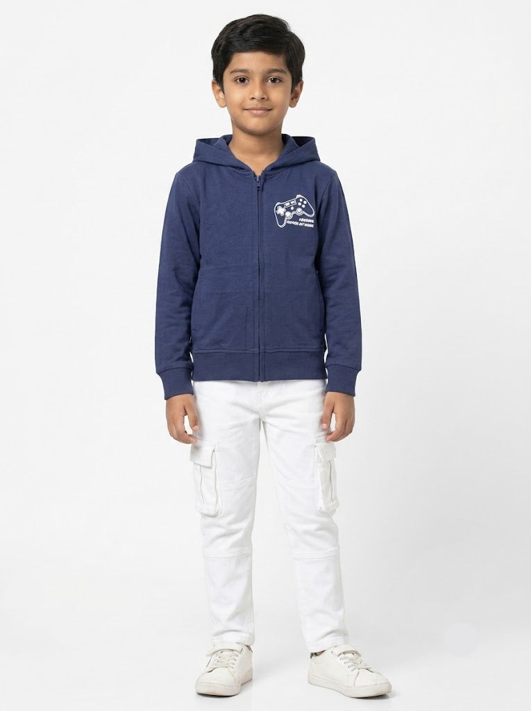 Boy's loop knit hoodie - game