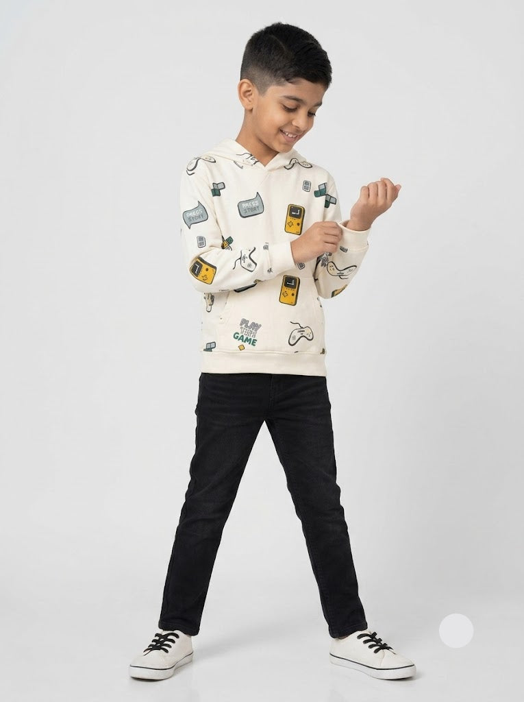 Boy's loop knit hoodie - joystick