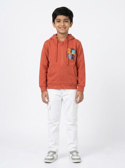 Boy's loop knit hoodie - orange