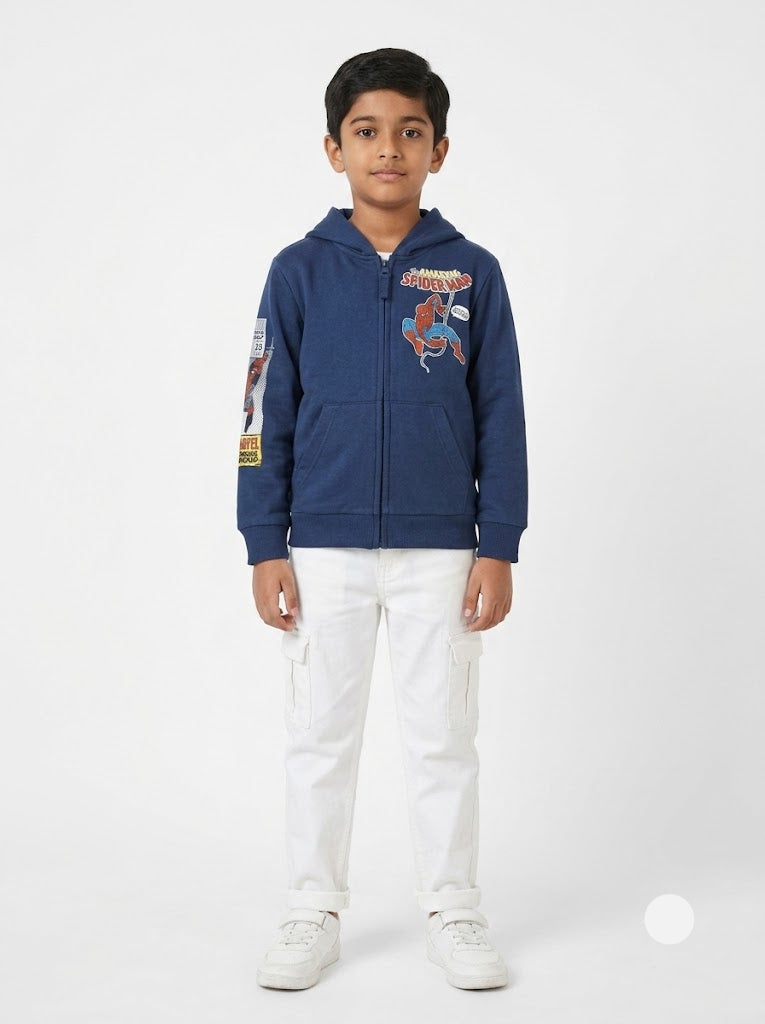Boy's loop knit hoodie - spy