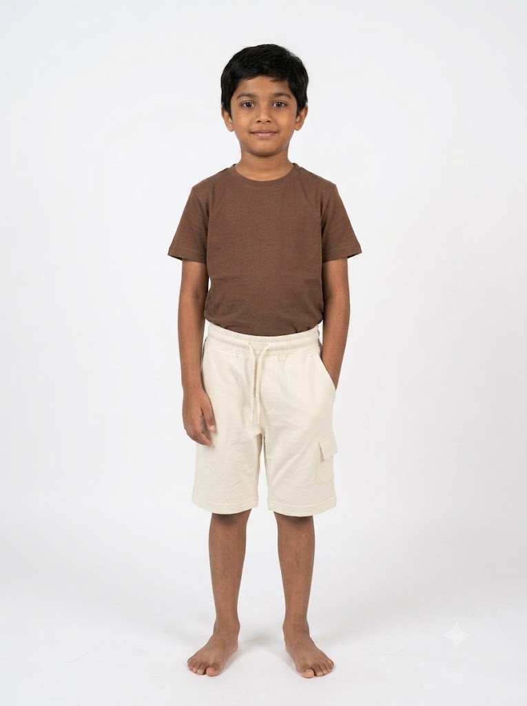 Boy's loop knit shorts - cream