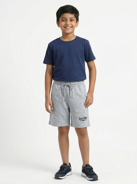 Boy's loop knit shorts - grey/p