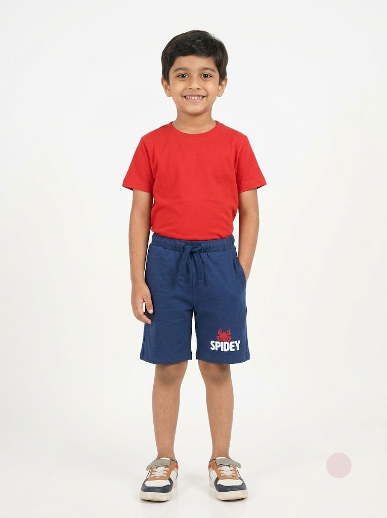 Boy's loop knit shorts - spider