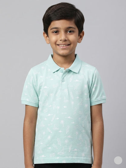 Boy's polo t-shirt - Pista green