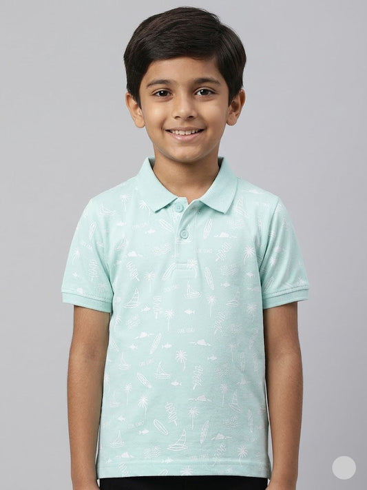 Boy's polo t-shirt - Pista green