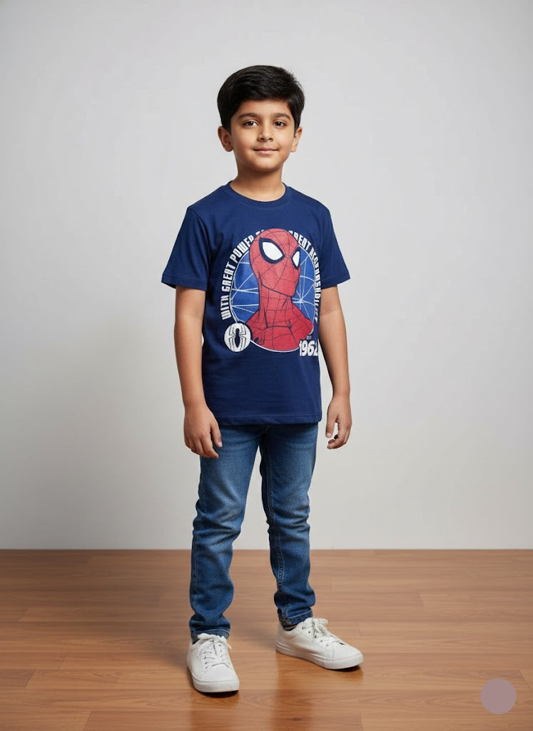 Boy's t-shirt - blue spider