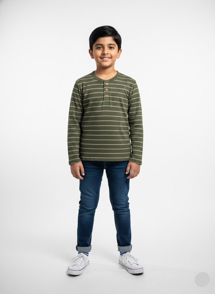 Boy's t-shirt - green stripes