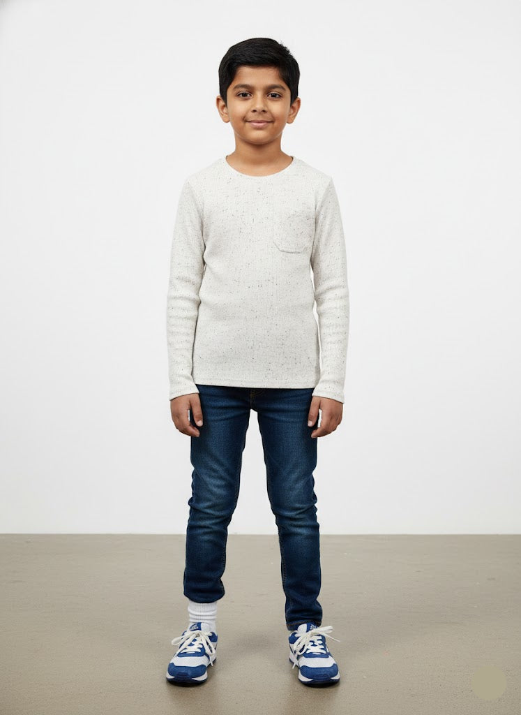 Boy's t-shirt - halfwhite dots