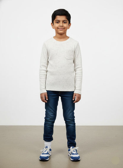 Boy's t-shirt - halfwhite dots